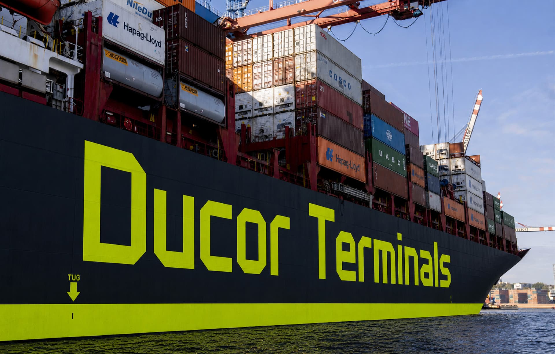 Ducor Terminals vessel alongside a container berth